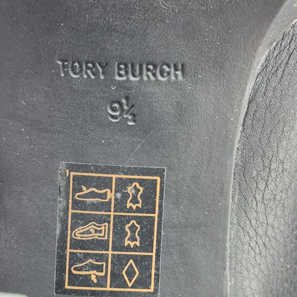 NEW Tory Burch Carson Lug-Sole Ankle Boots black tumbled leather size 9.5 - Picture 6 of 6